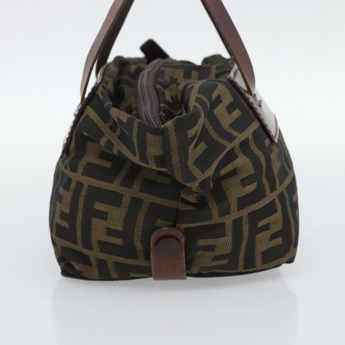 FENDI Zucca Canvas Hand Bag Brown Auth ar14054