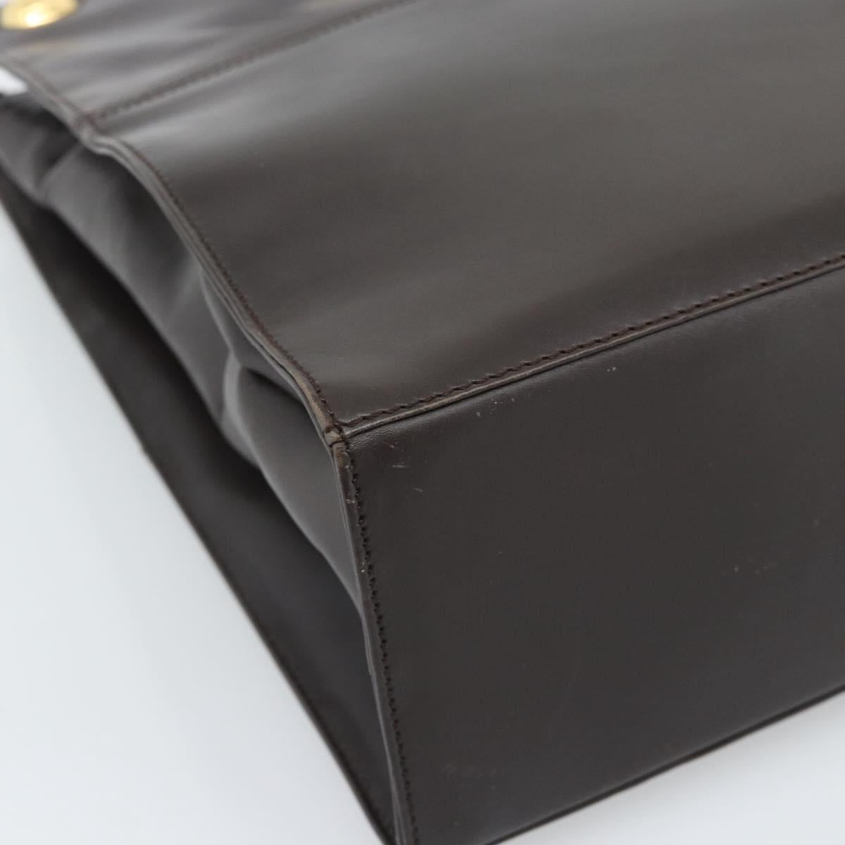 Salvatore Ferragamo Tote Bag Leather Brown Gold Auth ar14058