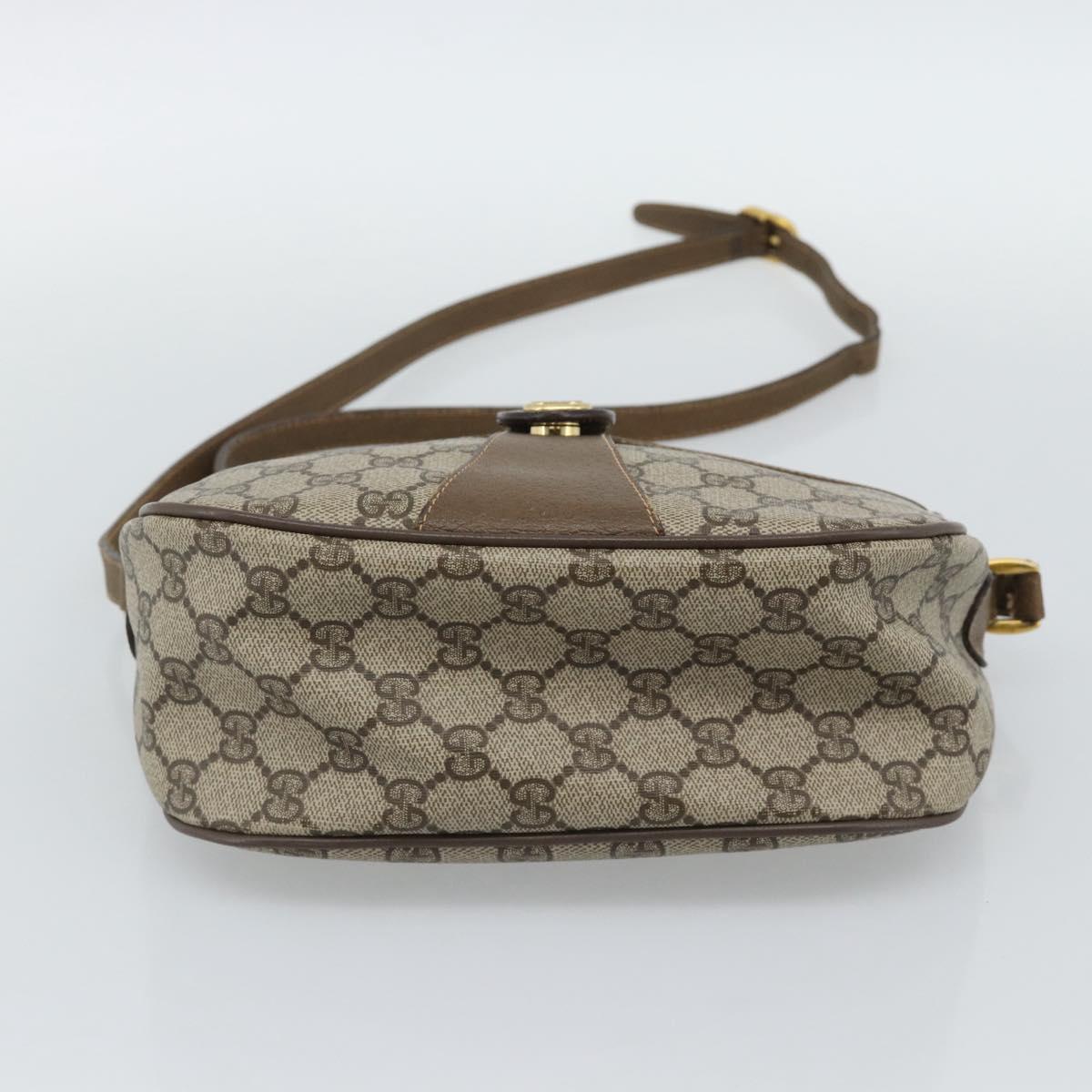 GUCCI GG Supreme Shoulder Bag PVC Leather Beige Gold 89 02 032 Auth ar14062