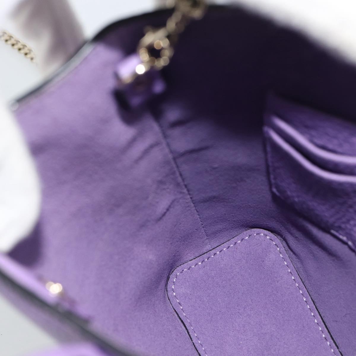 VALENTINO Hand Bag Leather 2way Purple Gold Auth ar14065V