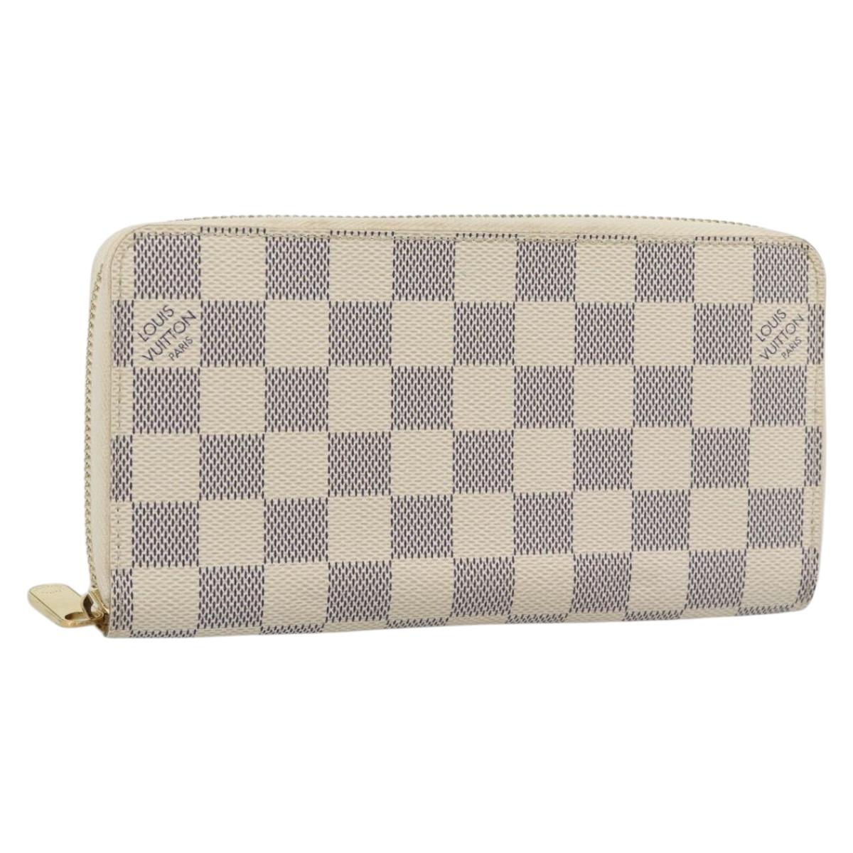 LOUIS VUITTON Damier Azur Zippy Wallet Long Wallet N60019 LV Auth ar14067V