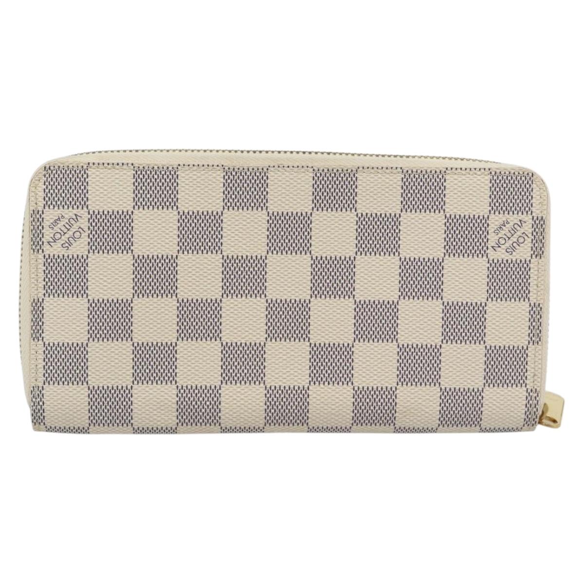 LOUIS VUITTON Damier Azur Zippy Wallet Long Wallet N60019 LV Auth ar14067V