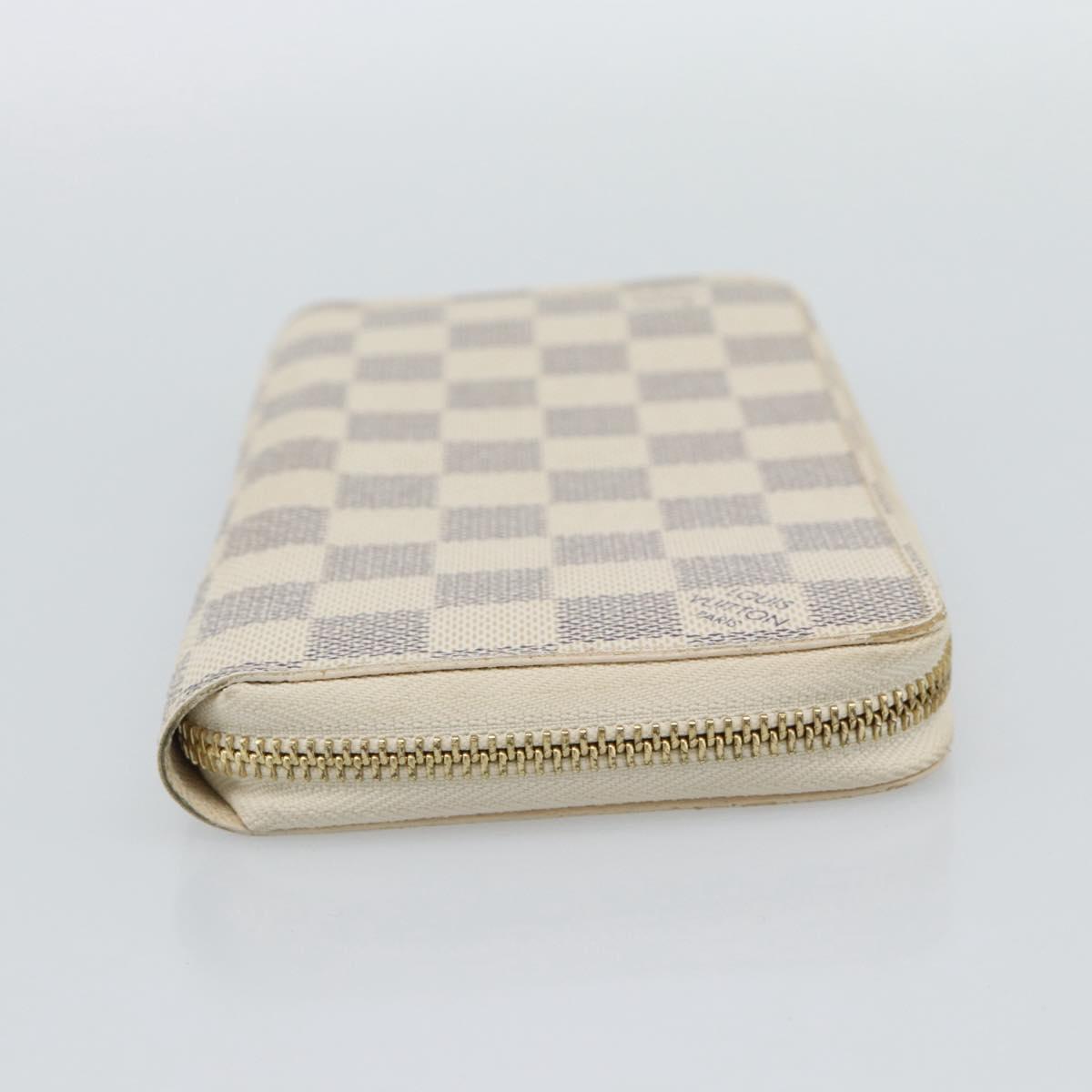 LOUIS VUITTON Damier Azur Zippy Wallet Long Wallet N60019 LV Auth ar14067V