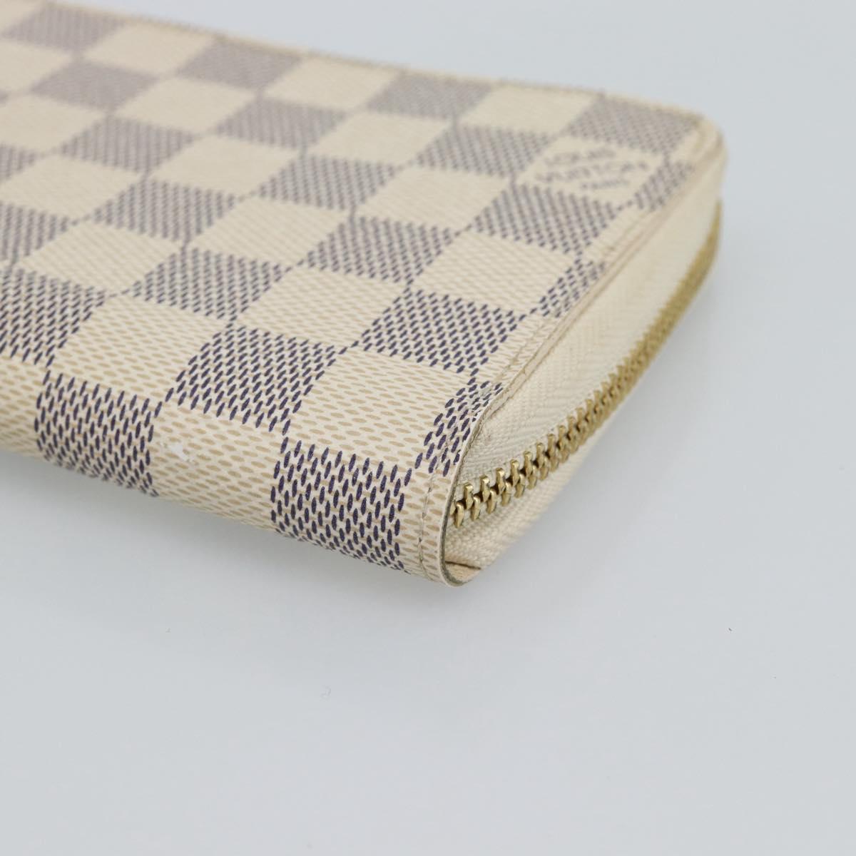 LOUIS VUITTON Damier Azur Zippy Wallet Long Wallet N60019 LV Auth ar14067V