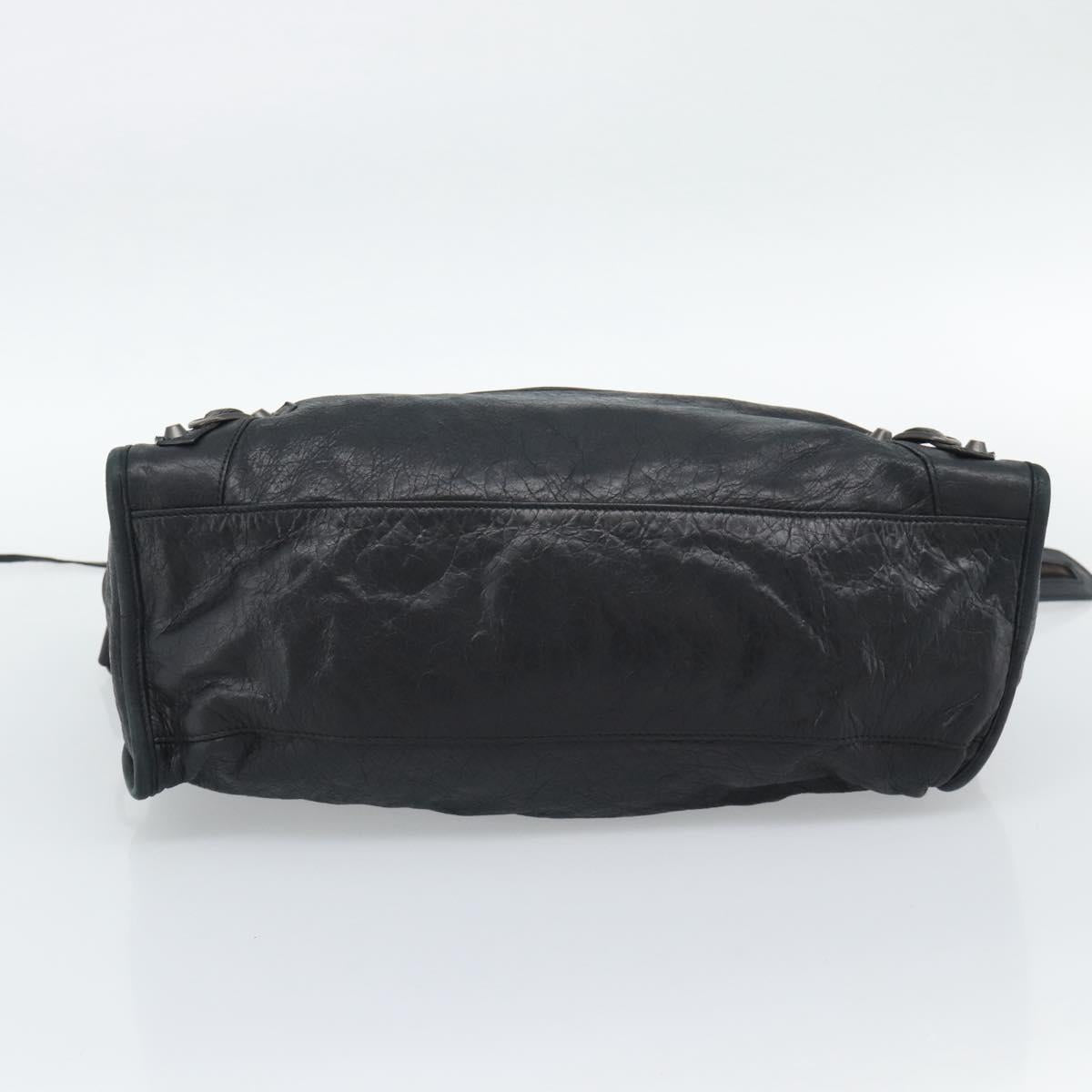 BALENCIAGA The City Hand Bag Leather Black 115748 Auth ar14069