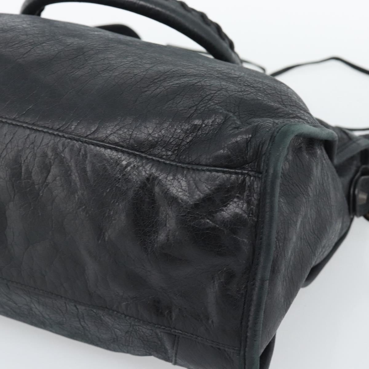 BALENCIAGA The City Hand Bag Leather Black 115748 Auth ar14069