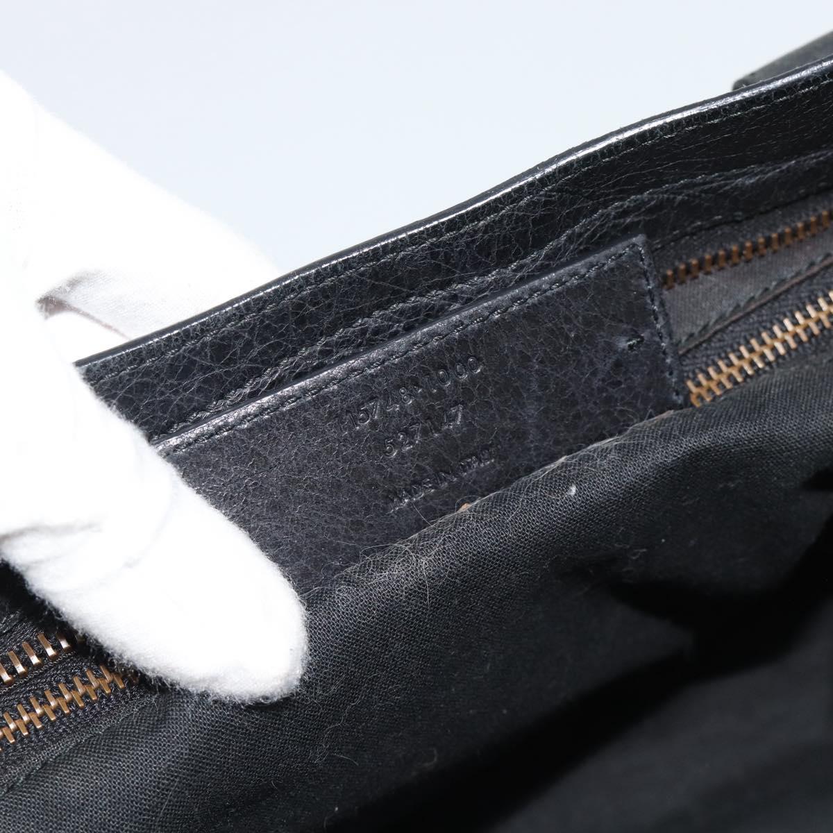 BALENCIAGA The City Hand Bag Leather Black 115748 Auth ar14069