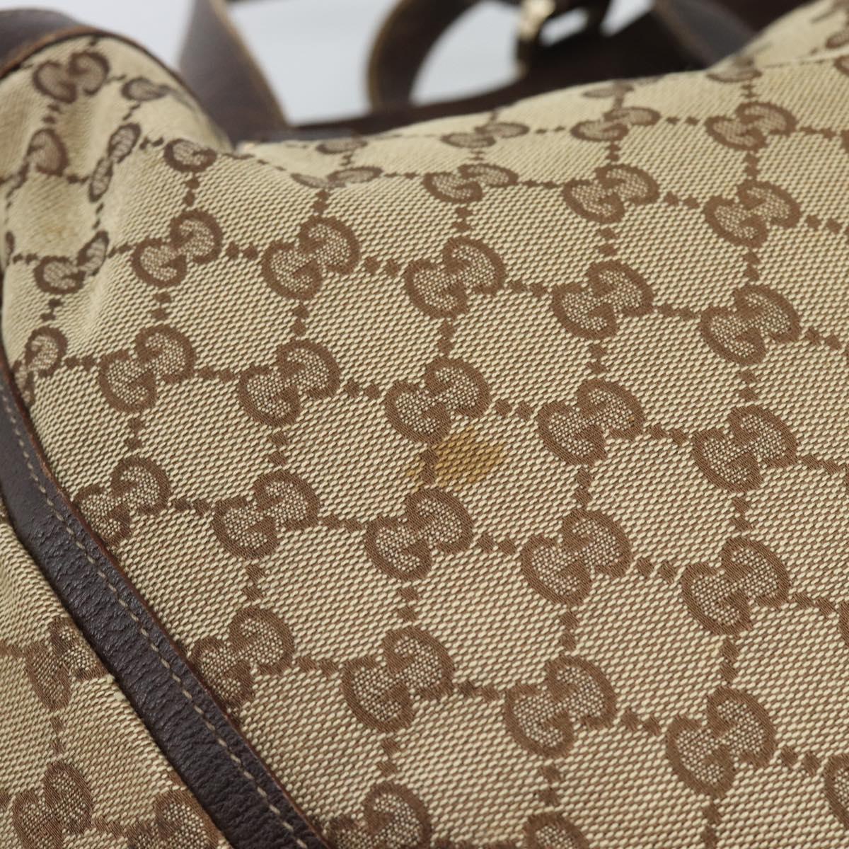 GUCCI GG Canvas Tote Bag Beige Gold 141472 Auth ar14071