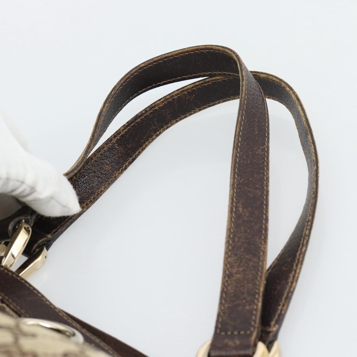 GUCCI GG Canvas Tote Bag Beige Gold 141472 Auth ar14071