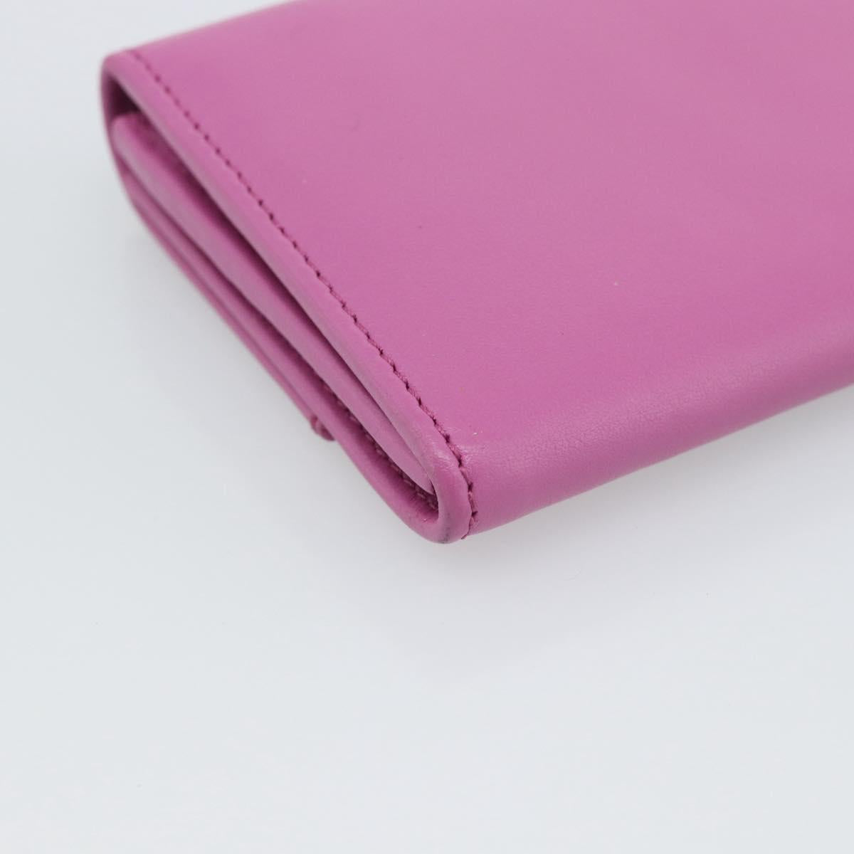 Salvatore Ferragamo Gancini Long Wallet Leather Pink Gold Auth ar14073V