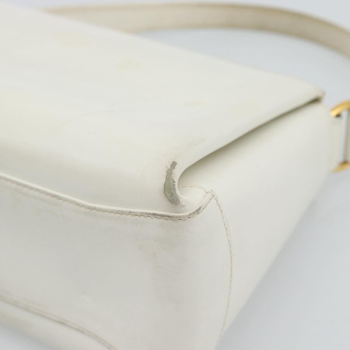 GUCCI Hand Bag Leather White Gold 000 406 0025 Auth ar14074