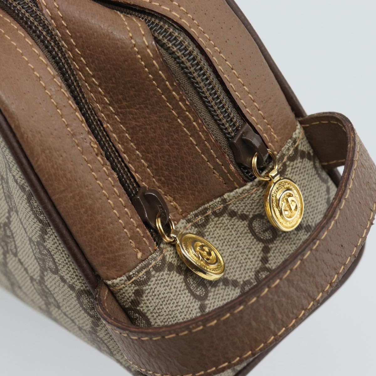 GUCCI GG Supreme Clutch Bag PVC Leather Beige Gold 014 58 6086 Auth ar14077