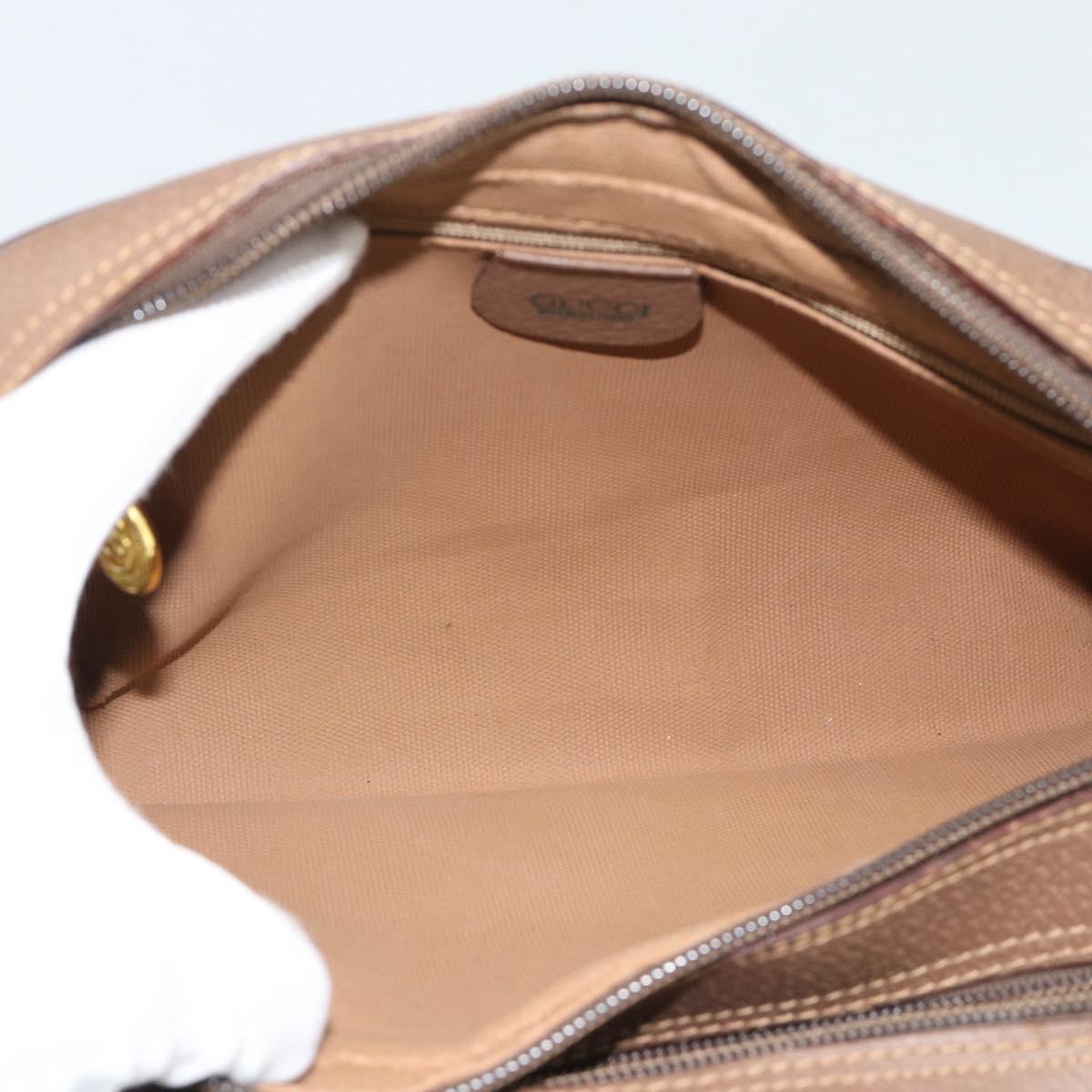 GUCCI GG Supreme Clutch Bag PVC Leather Beige Gold 014 58 6086 Auth ar14077