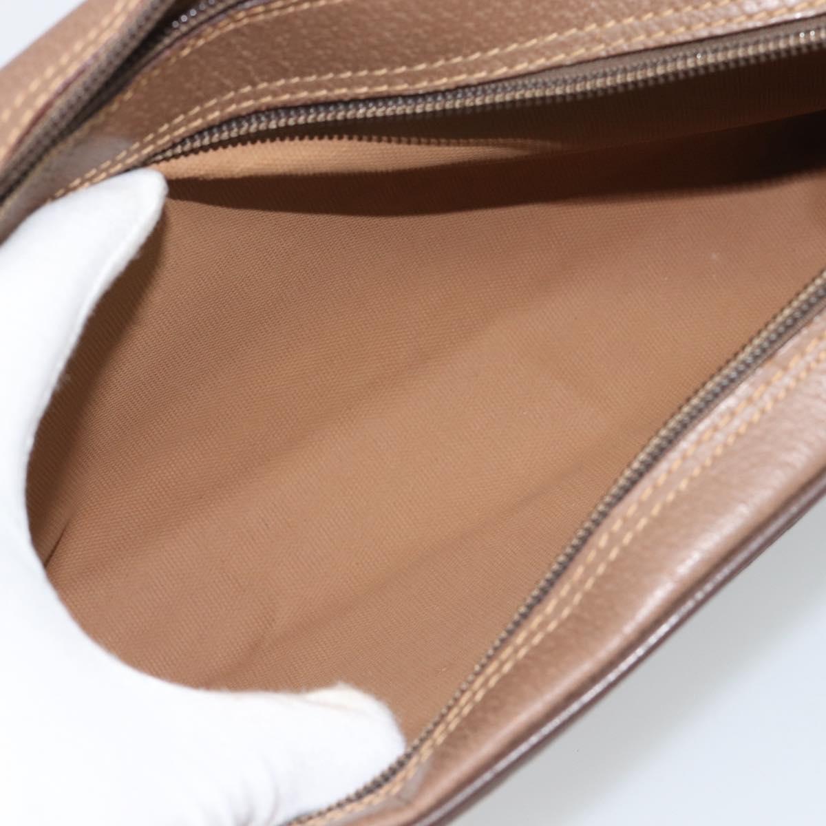 GUCCI GG Supreme Clutch Bag PVC Leather Beige Gold 014 58 6086 Auth ar14077