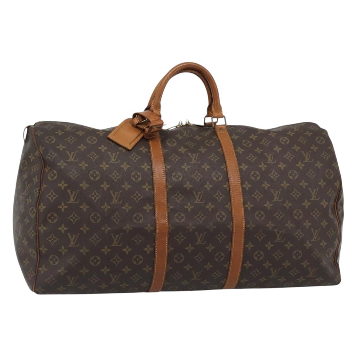 LOUIS VUITTON Monogram Keepall 60 Boston Bag M41422 LV Auth ar14081