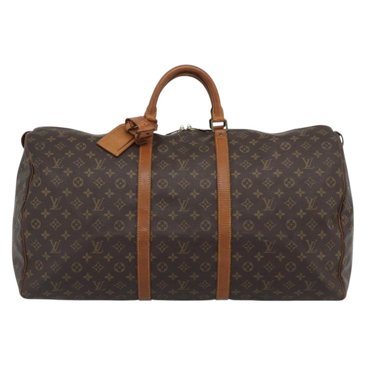 LOUIS VUITTON Monogram Keepall 60 Boston Bag M41422 LV Auth ar14081
