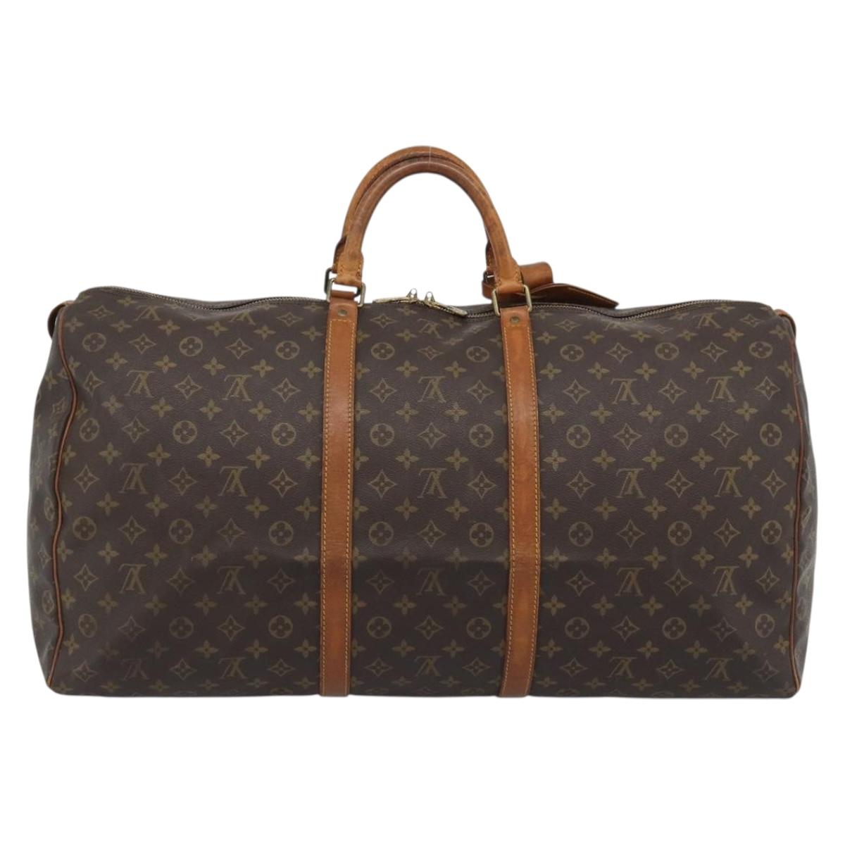 LOUIS VUITTON Monogram Keepall 60 Boston Bag M41422 LV Auth ar14081