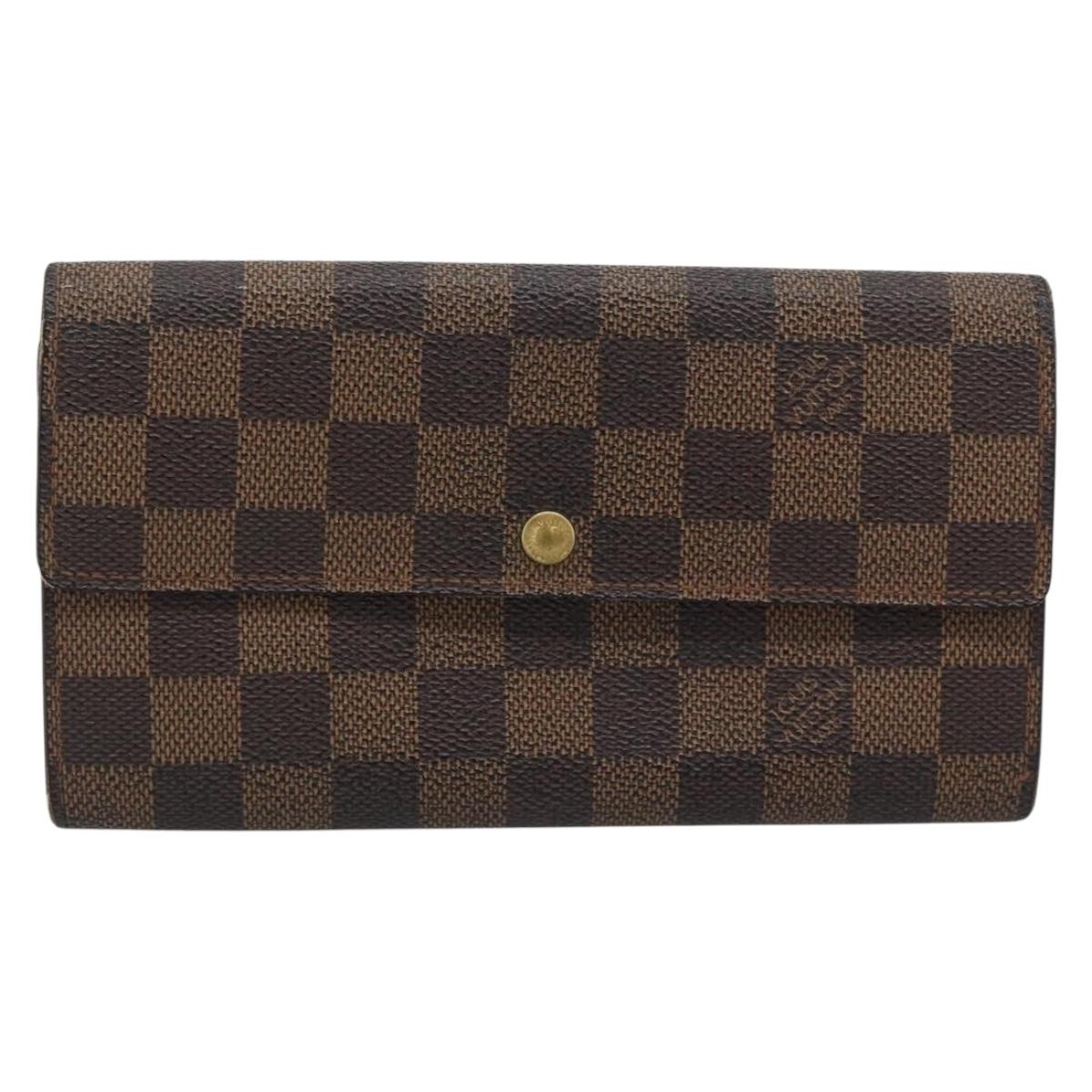 LOUIS VUITTON PRADA Long Wallet Leather PVC 2 Set Black Brown LV Auth ar14087