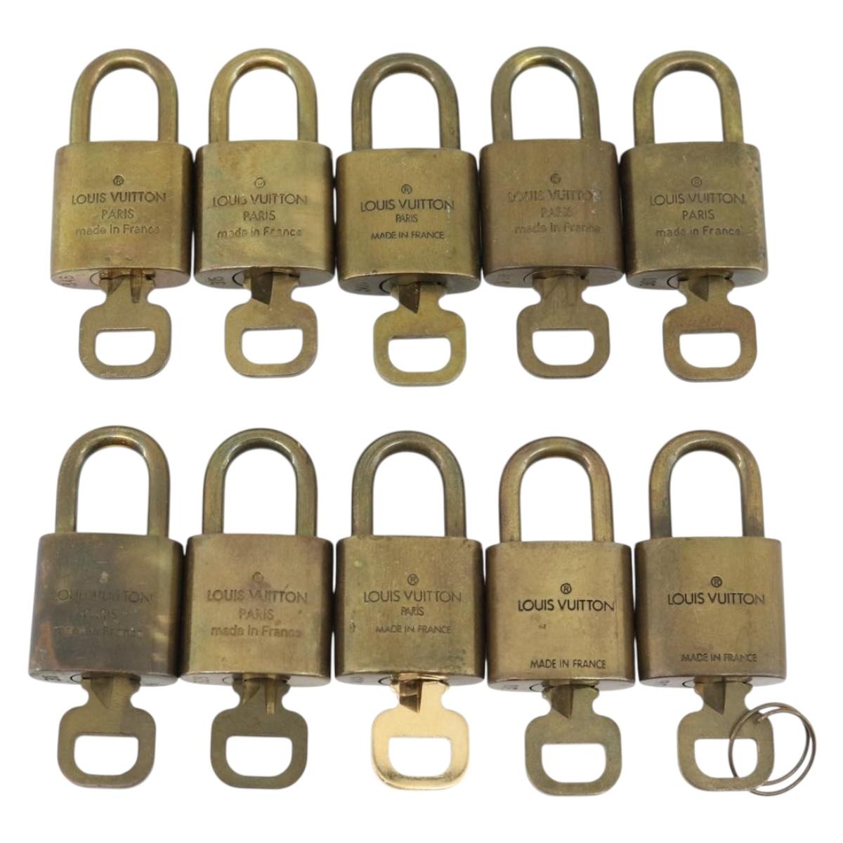 LOUIS VUITTON Padlock 10 Set Metal Gold Tone LV Auth ar14089