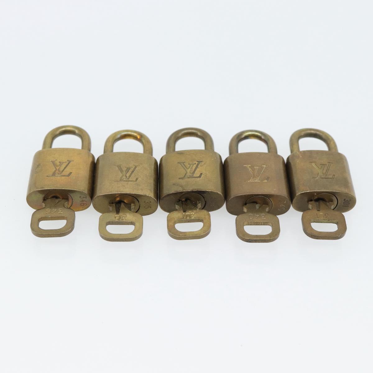 LOUIS VUITTON Padlock 10 Set Metal Gold Tone LV Auth ar14089