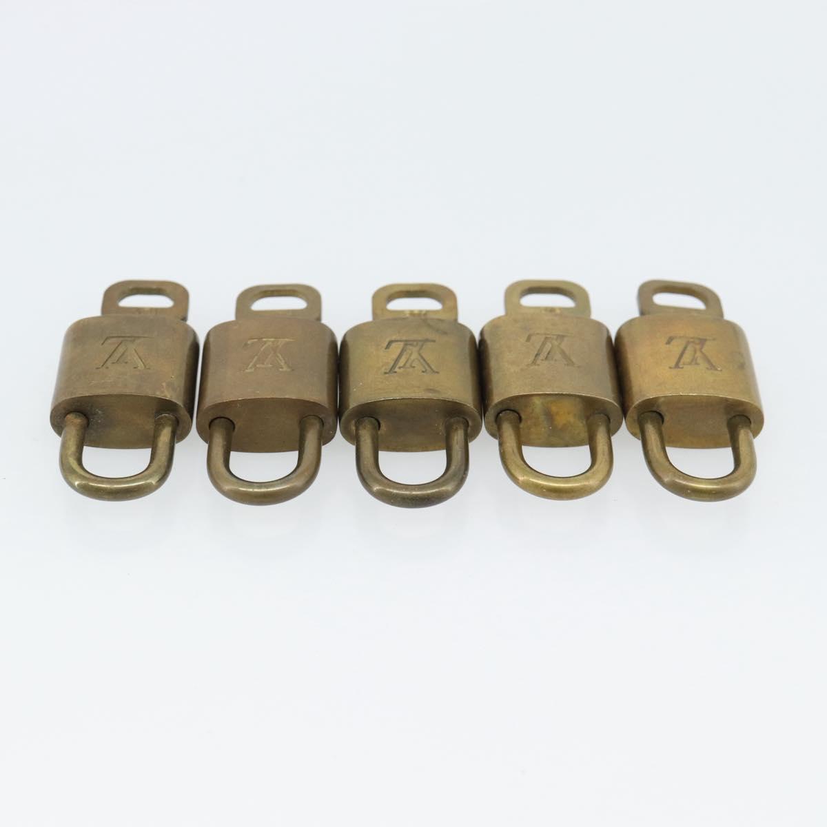 LOUIS VUITTON Padlock 10 Set Metal Gold Tone LV Auth ar14089