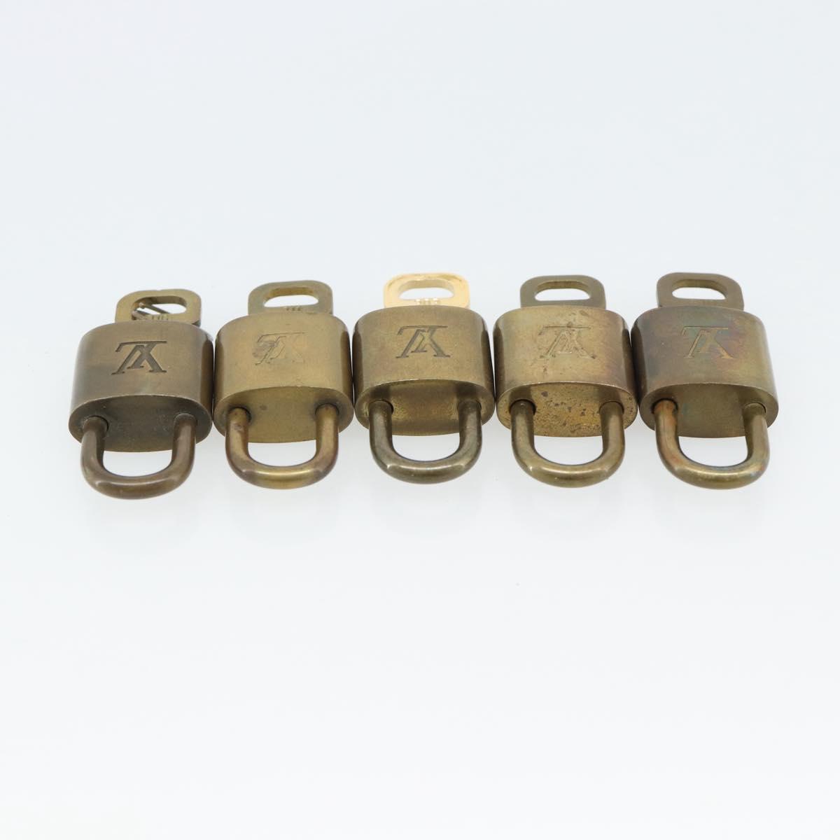 LOUIS VUITTON Padlock 10 Set Metal Gold Tone LV Auth ar14089