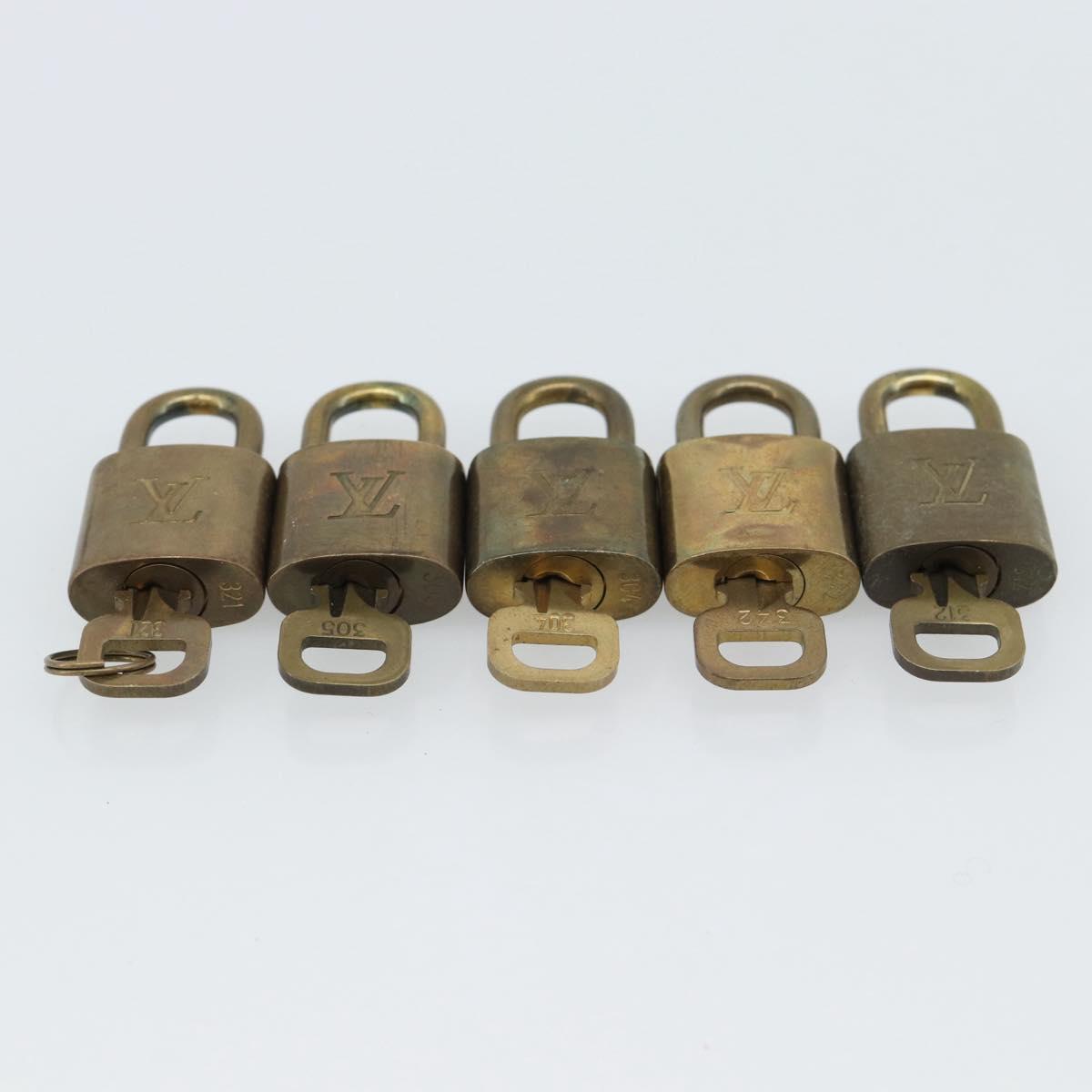 LOUIS VUITTON Padlock 10 Set Metal Gold Tone LV Auth ar14090