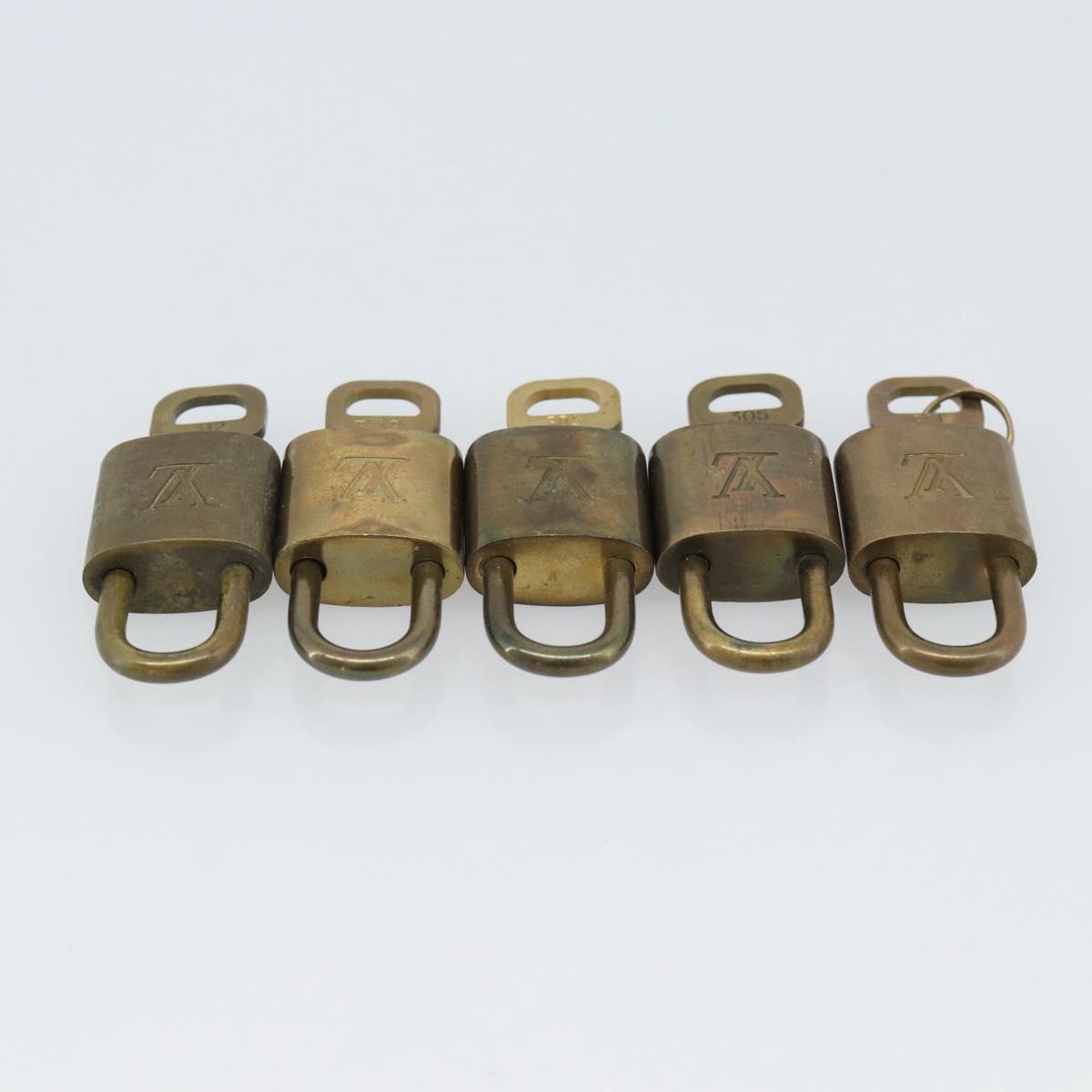 LOUIS VUITTON Padlock 10 Set Metal Gold Tone LV Auth ar14090