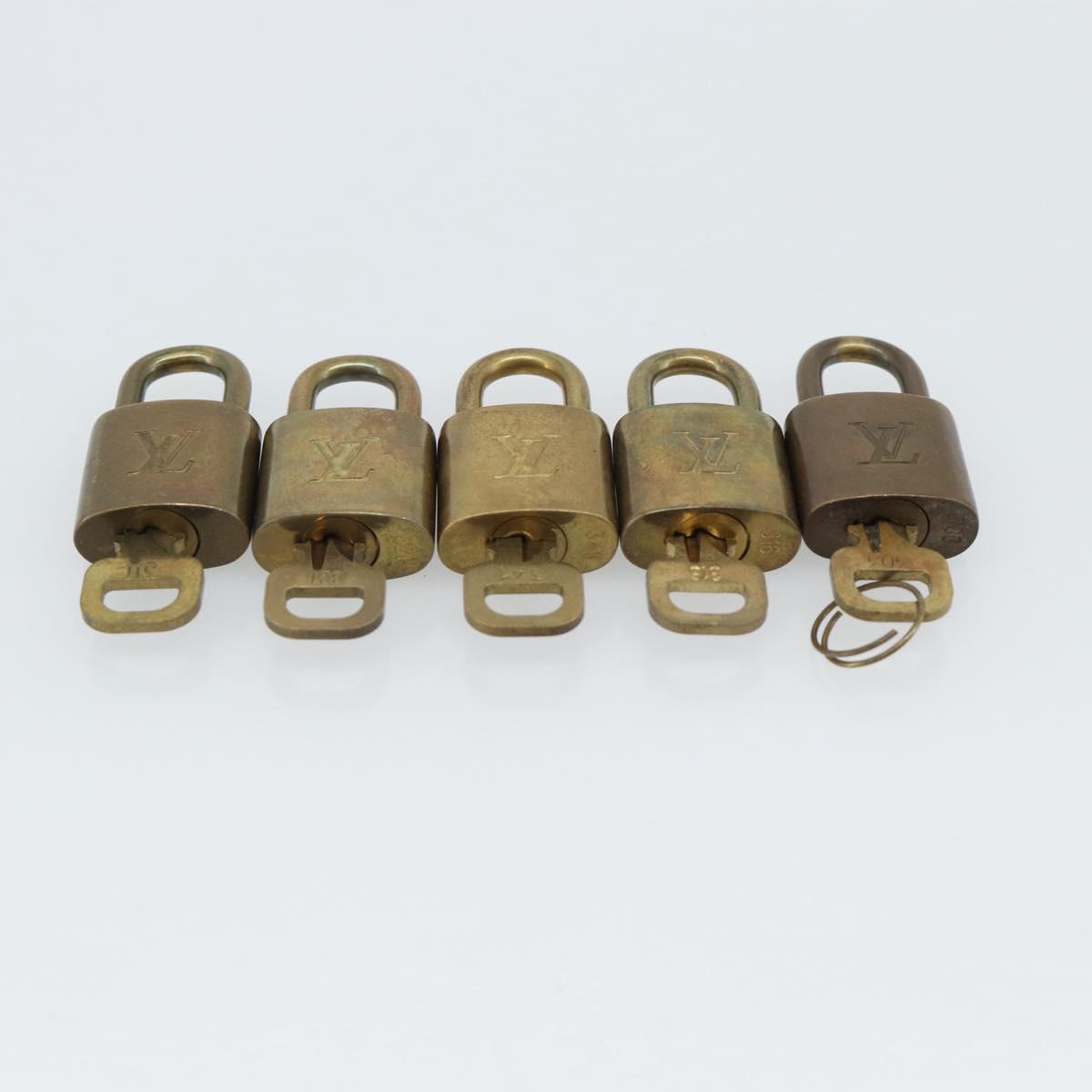 LOUIS VUITTON Padlock 10 Set Metal Gold Tone LV Auth ar14090