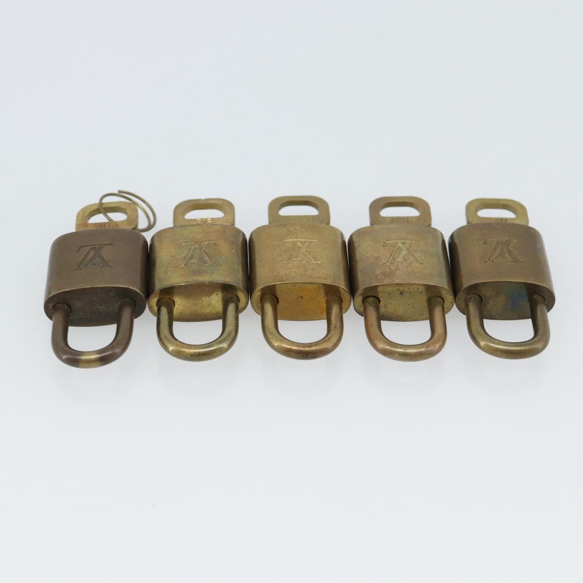 LOUIS VUITTON Padlock 10 Set Metal Gold Tone LV Auth ar14090