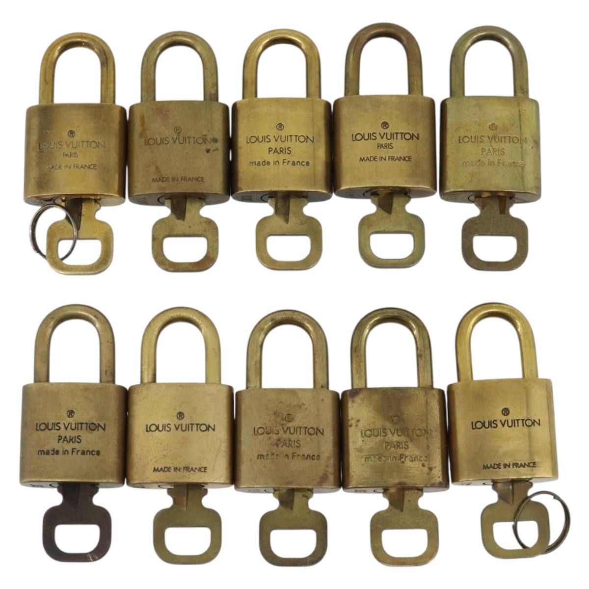 LOUIS VUITTON Padlock 10 Set Metal Gold Tone LV Auth ar14092