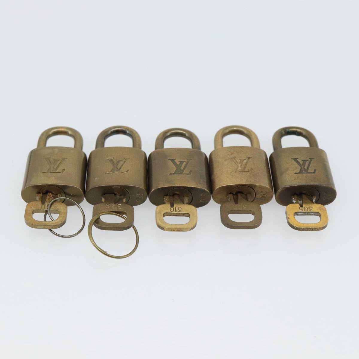LOUIS VUITTON Padlock 10 Set Metal Gold Tone LV Auth ar14093