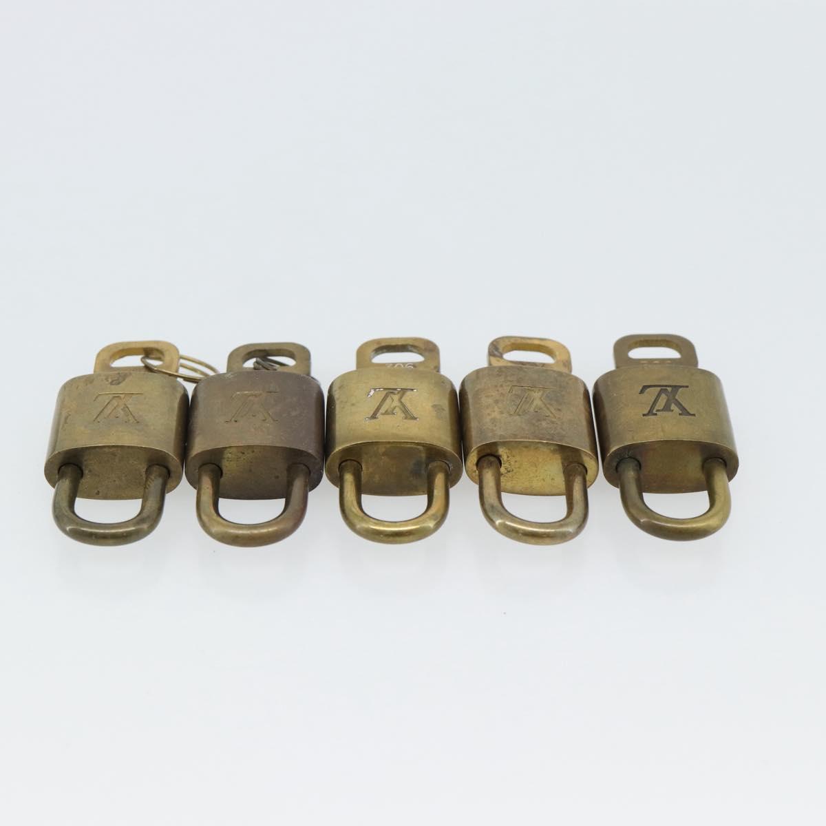 LOUIS VUITTON Padlock 10 Set Metal Gold Tone LV Auth ar14093