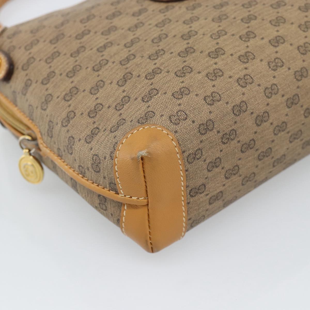 GUCCI Micro GG Shoulder Bag PVC Leather Beige Gold 007 115 0093 Auth ar14097