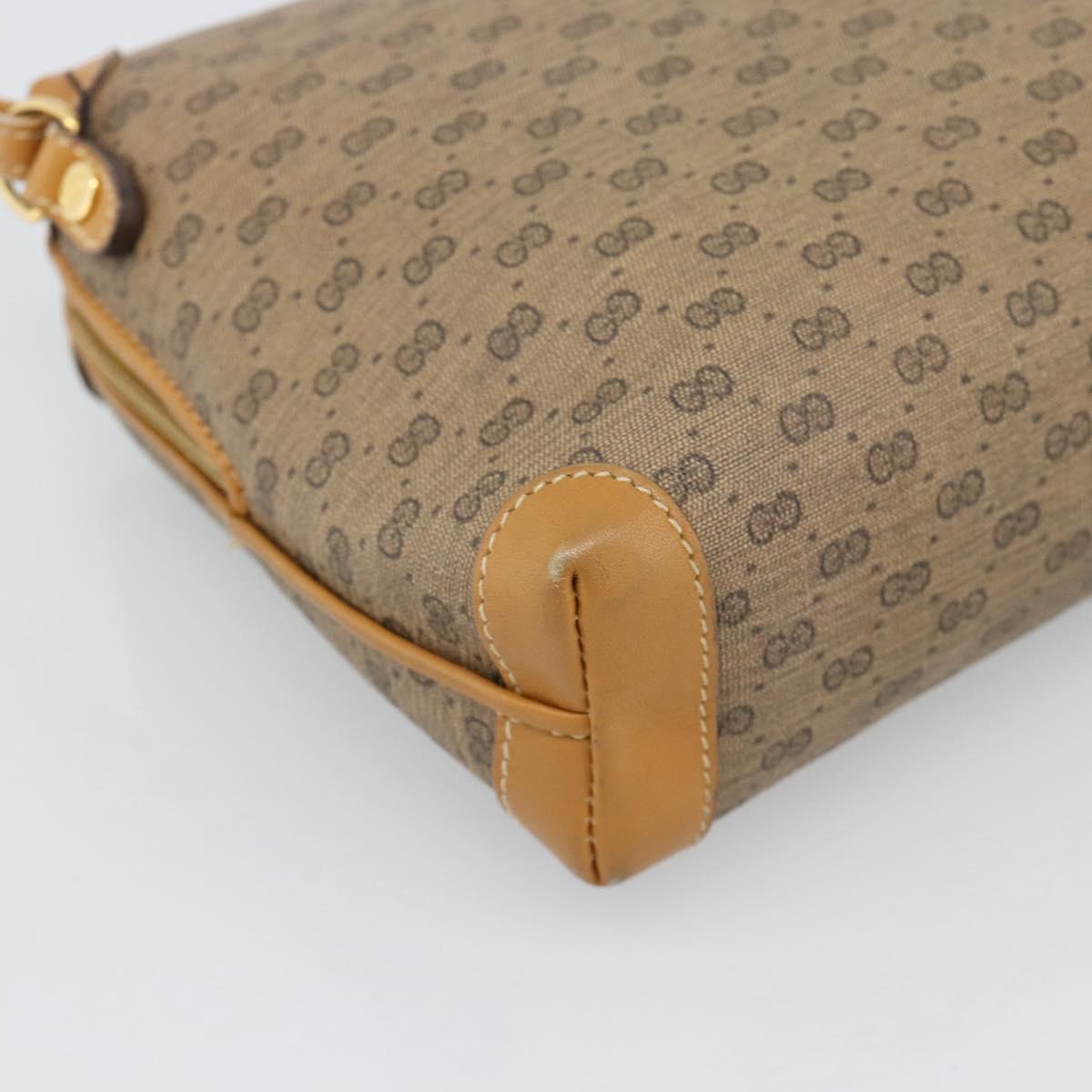 GUCCI Micro GG Shoulder Bag PVC Leather Beige Gold 007 115 0093 Auth ar14097