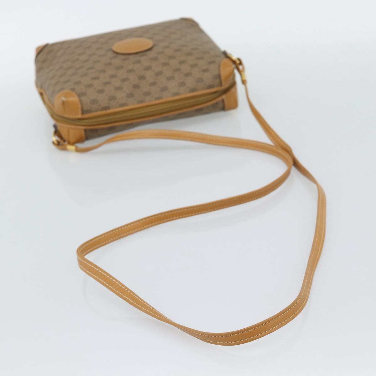 GUCCI Micro GG Shoulder Bag PVC Leather Beige Gold 007 115 0093 Auth ar14097