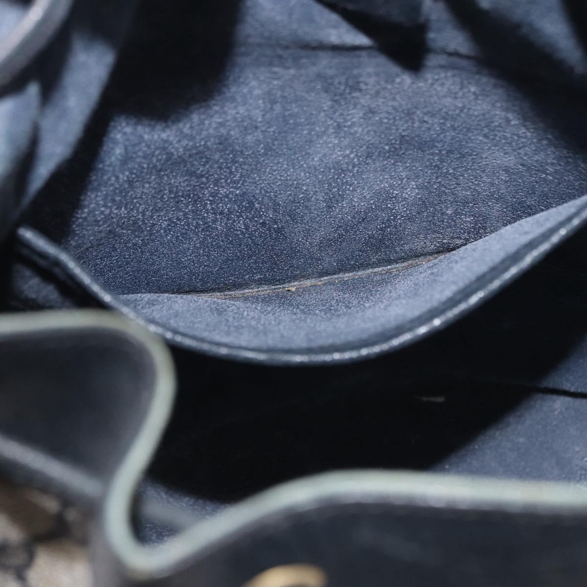 GUCCI GG Supreme Shoulder Bag PVC Leather Navy Gold Tone 41 02 034 Auth ar14100