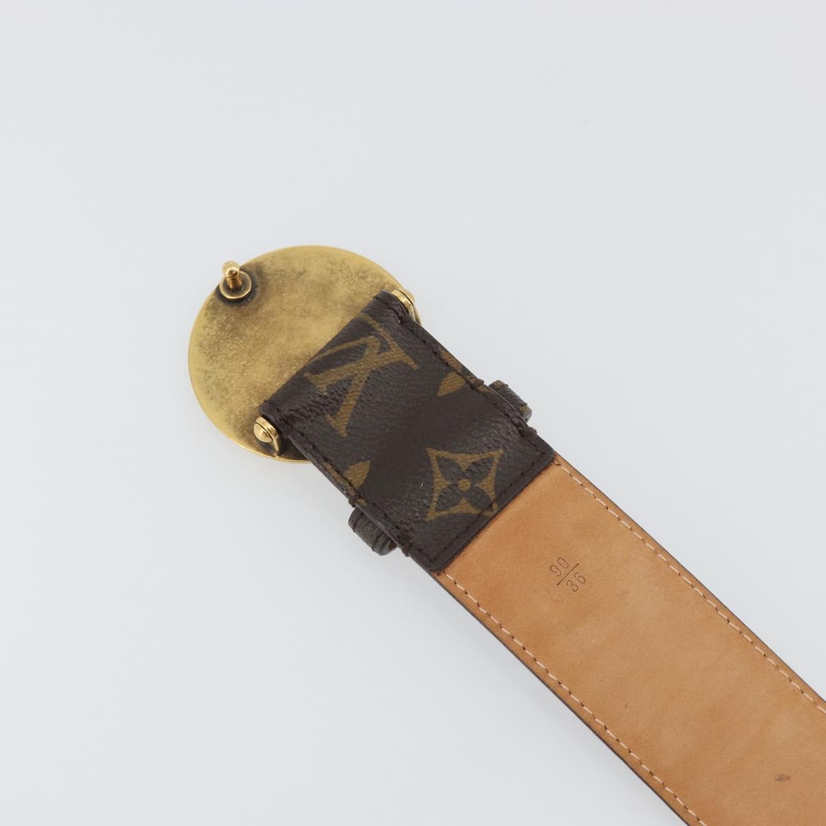LOUIS VUITTON Monogram Ceinture 1904 Milleneuve Saint-Quatre Belt Auth ar14103