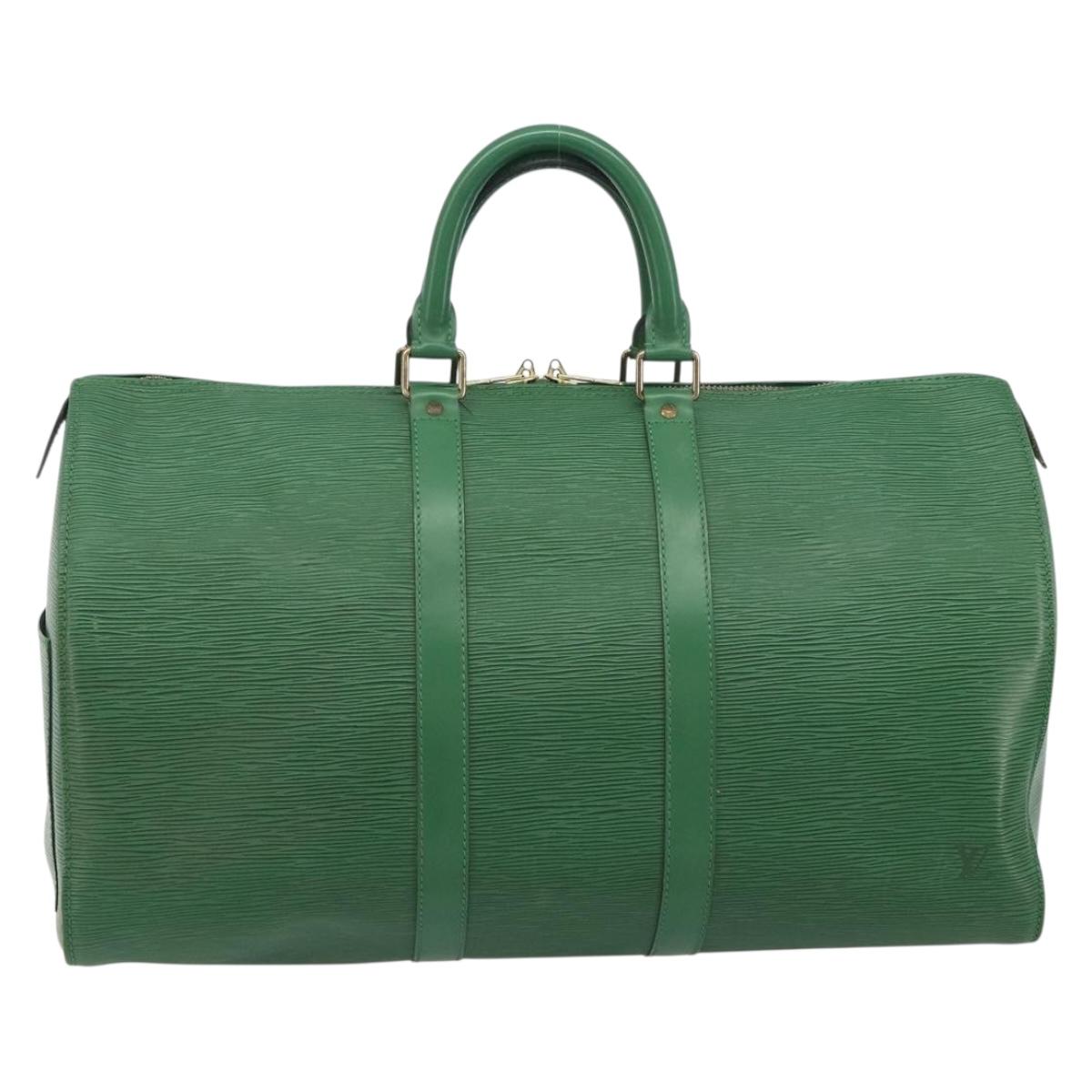 LOUIS VUITTON Epi Keepall 45 Boston Bag Green M42974 LV Auth ar14104A
