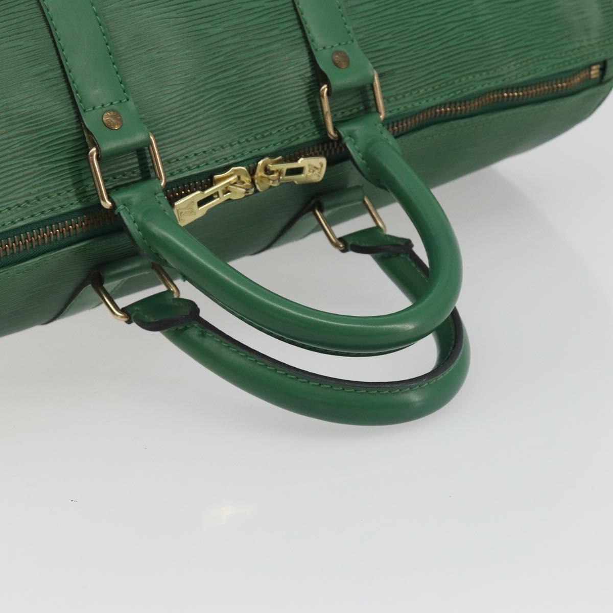 LOUIS VUITTON Epi Keepall 45 Boston Bag Green M42974 LV Auth ar14104A