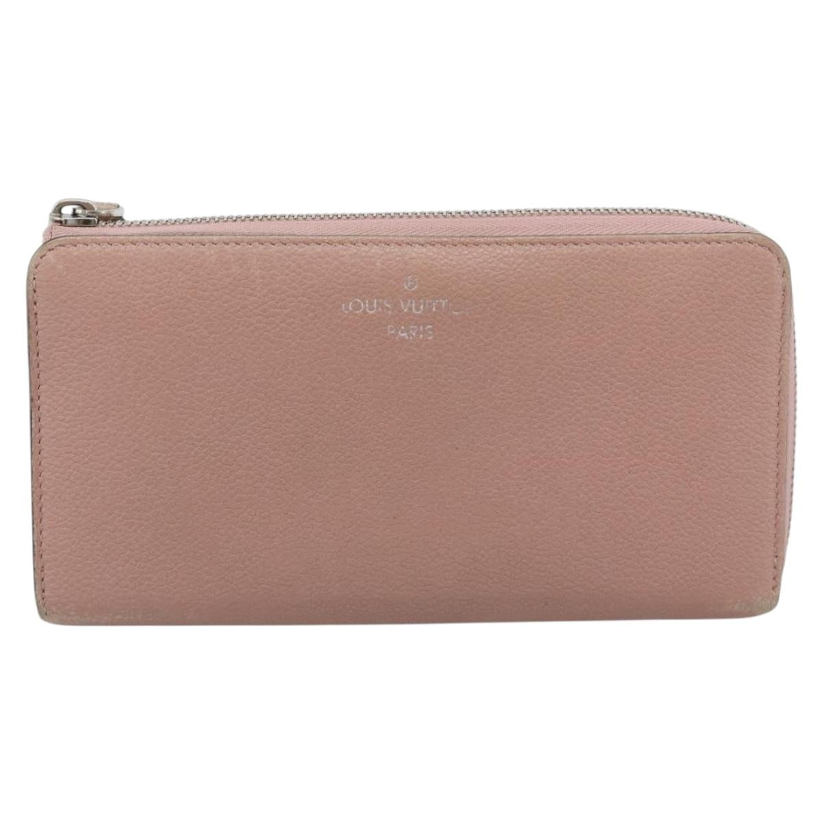 LOUIS VUITTON Portefeuille Comet Long Wallet Leather Pink M63103 LV Auth ar14108