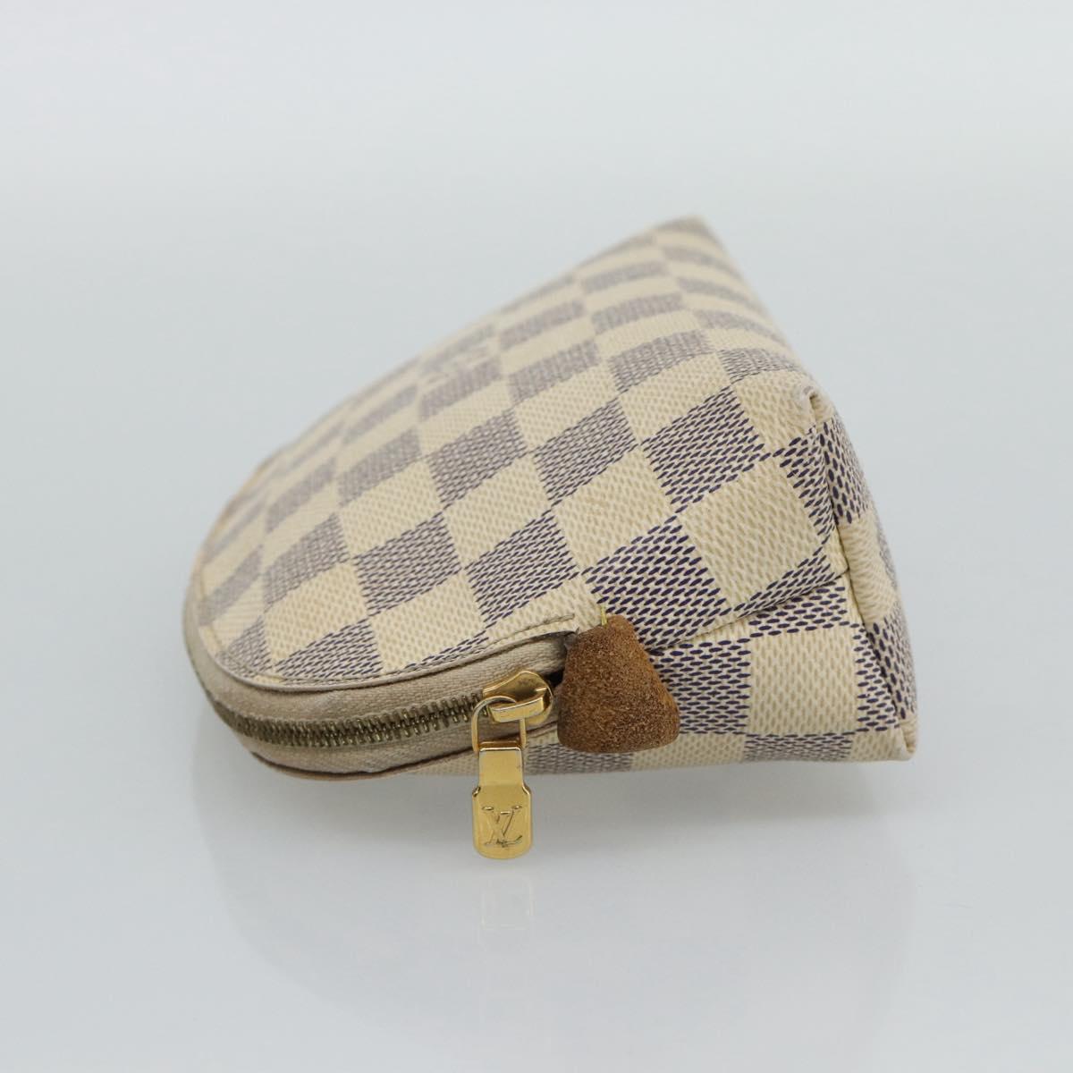 LOUIS VUITTON Damier Azur Pochette Cosmetic PM Pouch N60024 LV Auth ar14113