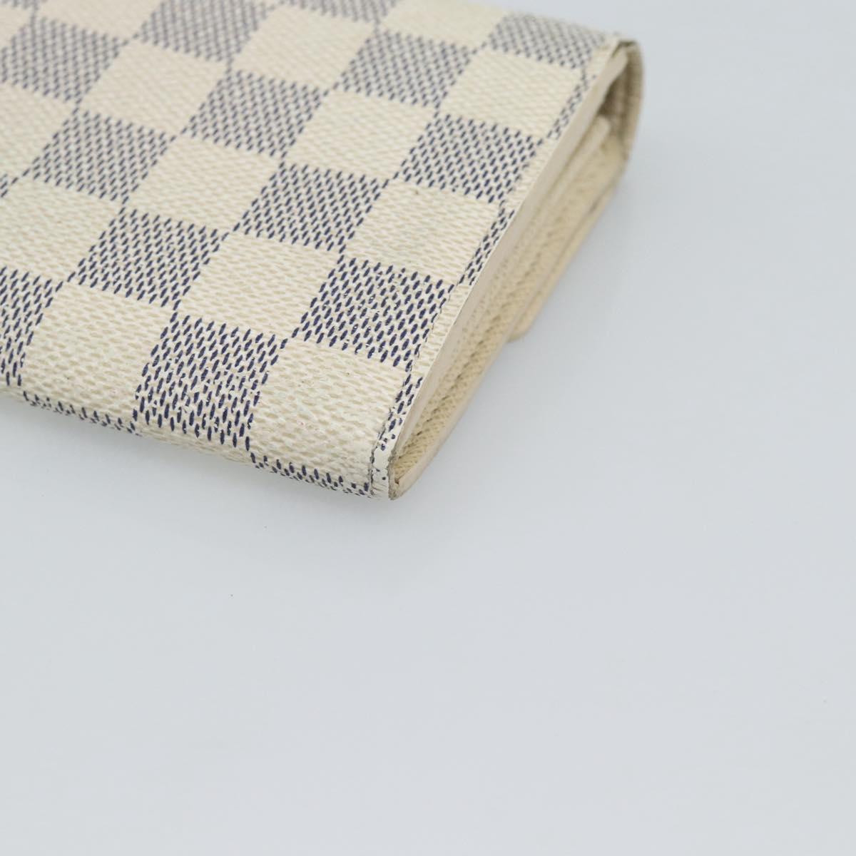 LOUIS VUITTON Damier Azur Portefeuille Sarah Long Wallet N63208 LV Auth ar14114