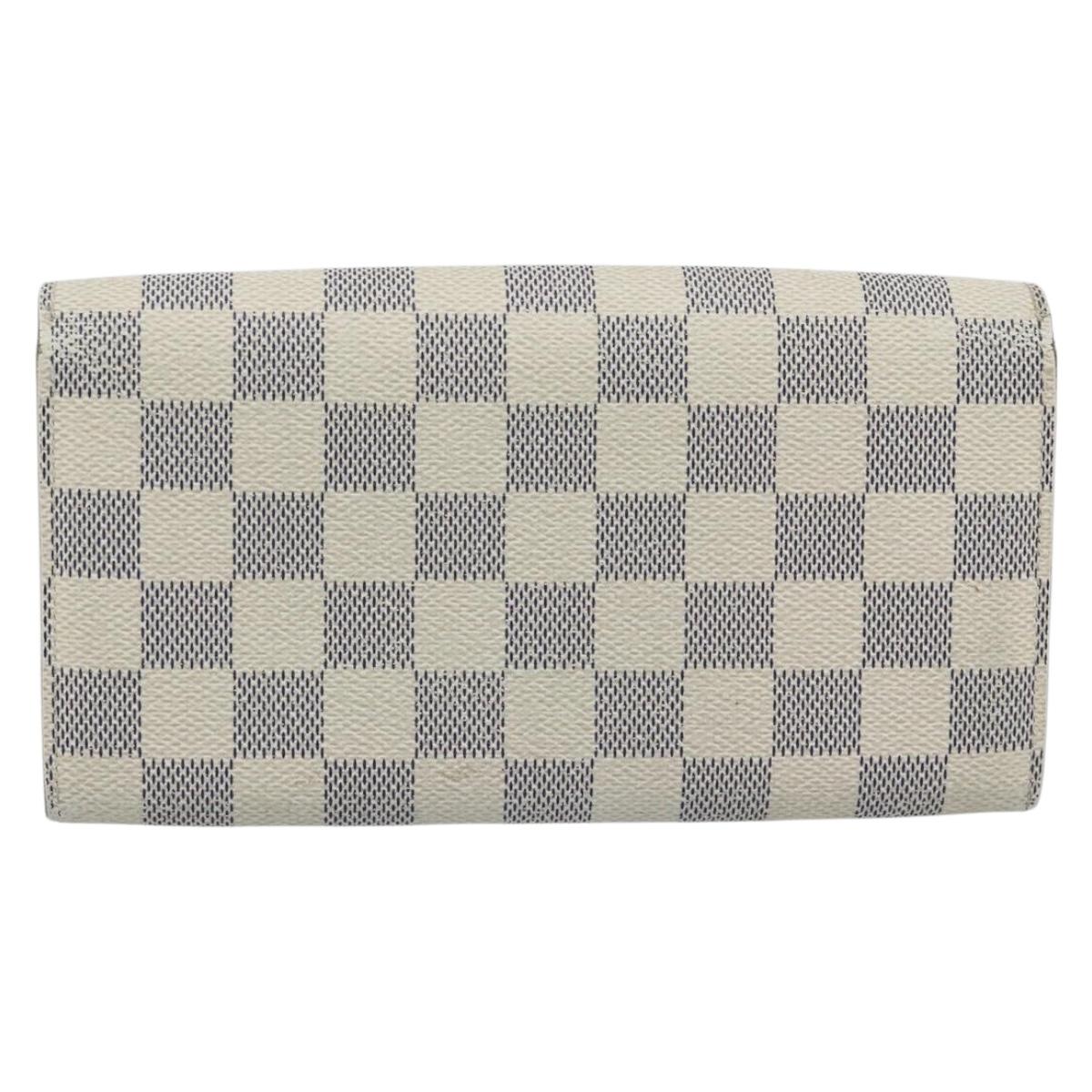 LOUIS VUITTON Damier Azur Portefeuille Sarah Long Wallet N63208 LV Auth ar14114