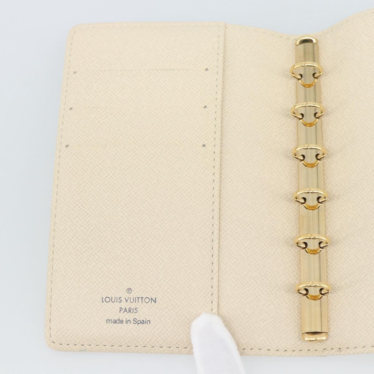 LOUIS VUITTON Damier Azur Agenda PM Day Planner Cover R20706 LV Auth ar14116