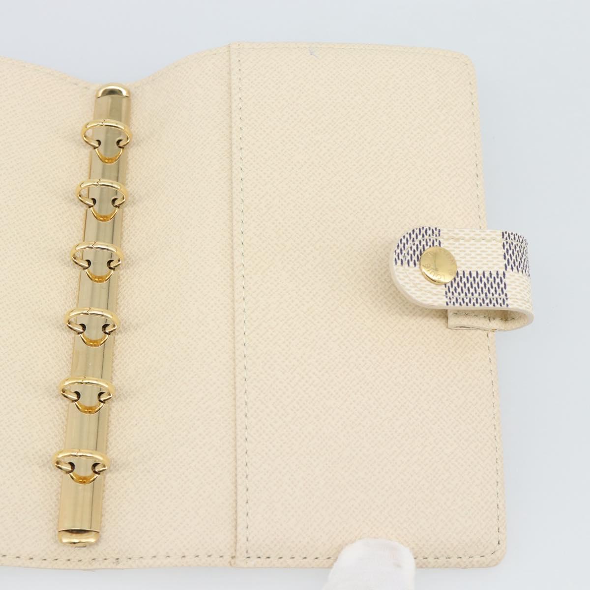 LOUIS VUITTON Damier Azur Agenda PM Day Planner Cover R20706 LV Auth ar14116