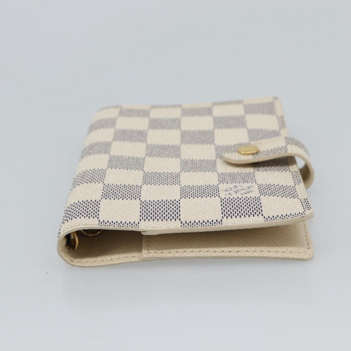 LOUIS VUITTON Damier Azur Agenda PM Day Planner Cover R20706 LV Auth ar14116