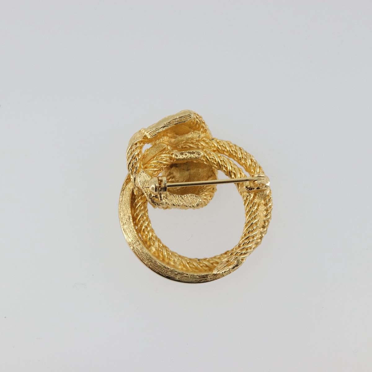 Christian Dior Brooch Metal Gold Tone Auth ar14121