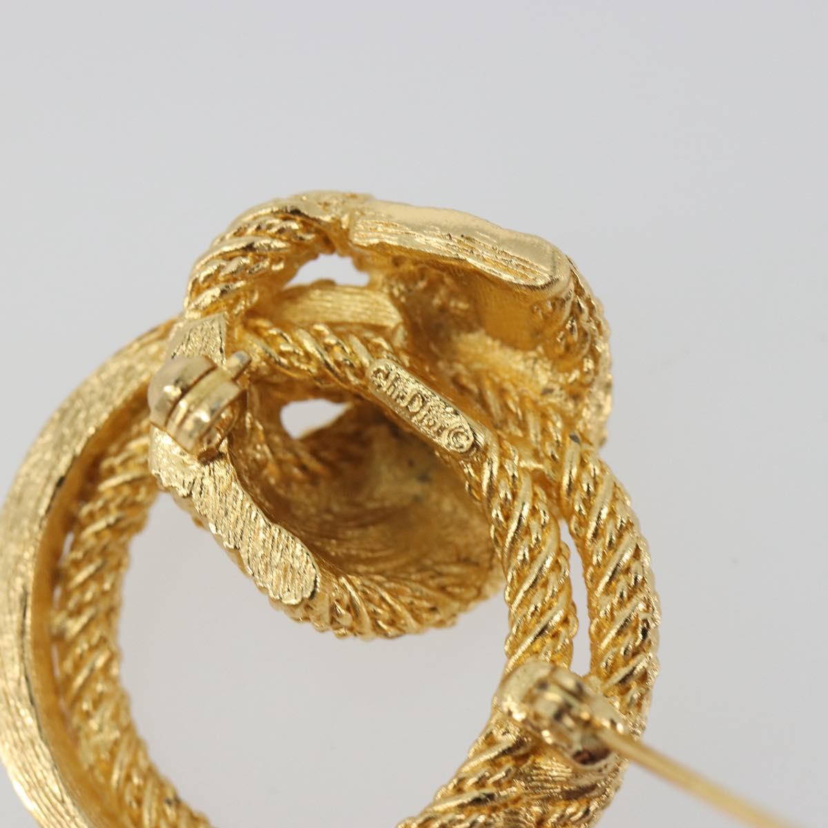Christian Dior Brooch Metal Gold Tone Auth ar14121