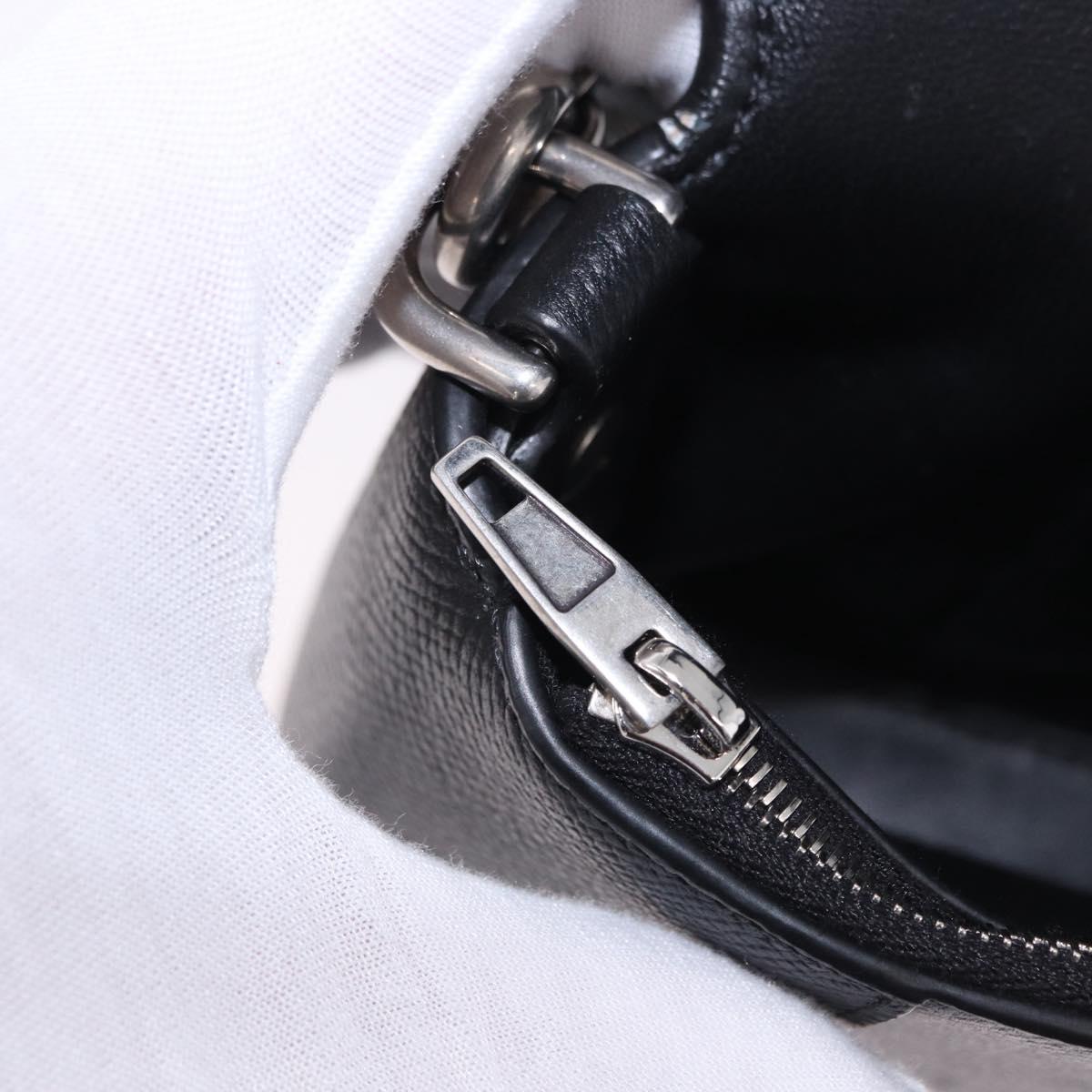 BALENCIAGA Downtown Shoulder Bag Leather Black Silver 736471 Auth ar14127M